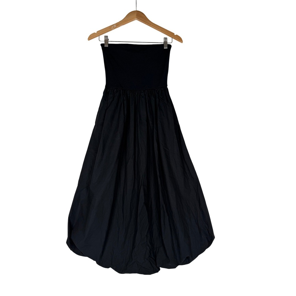 Sincerely‎ Jules S Black Cotton Strapless Bubble Hem Dress Pockets ALJD196